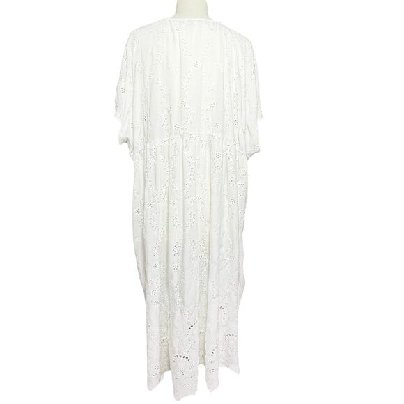 YOUNG FABULOUS & BROKE Women’s White Eyelet Coverup Midi Dress - Picture 5 of 6